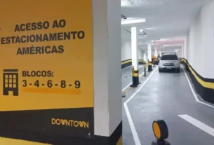 Estacionamento Americanas – Downtown Barra abre acesso ao estacionamento.